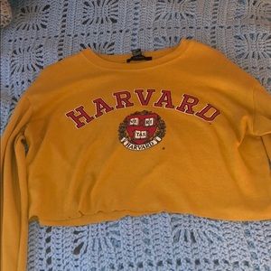 Long Sleeve Harvard Crop Top